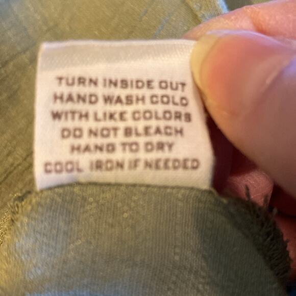 Blu Pepper Ruffled Blouse Women's Size L Sage Green Puff Sleeve Crepe Square - Picture 13 of 13